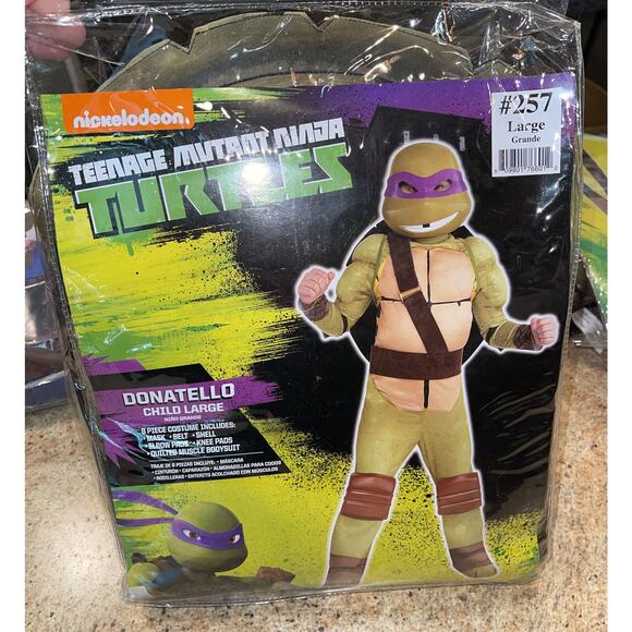 NIB! Teenage Mutant Ninja Turtles Donatello Child Halloween Costume Large 12-14 - Picture 4 of 7
